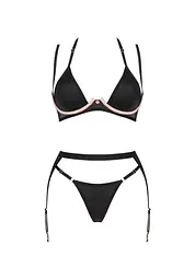 Комплект білизни Obsessive Selinne XL/XXL чорний - мініатюра 5