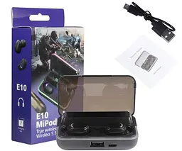 Бездротові навушники Bluetooth No Brand E-10 з Power bank Чорні (Bluetooth E-10_400) - мініатюра 5