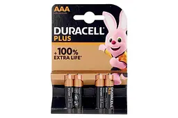 Батарейки DURACELL PLUS AAА LR03/MN2400 4 шт