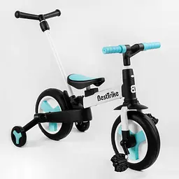 Велосипед-трансформер 56659 Best Trike колеса PU 10”, батьківська ручка, знімні педалі, в коробці (6989228360032)