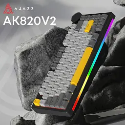 Клавіатура Ajazz AK820 V2 Coconut Flake Switch Wireless/Bluetooth/USB UA Black/Gray/Yellow (AK820-V2-CF-BGY) - мініатюра 5