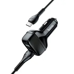 АЗП Hoco Z36 Leader 2.4A (2USB-A) + кабель USB to MicroUSB Чорний - мініатюра 3