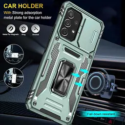 Ударостійкий чохол Camshield Army Ring для Samsung Galaxy A33 5G Зелений / Light Green - мініатюра 2