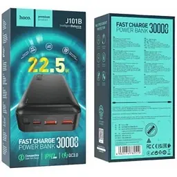Зовнішній акумулятор Hoco PowerBank J101B 30000 mAh PD20W+QC3.0 22.5W Black 6931474782519 - мініатюра 4