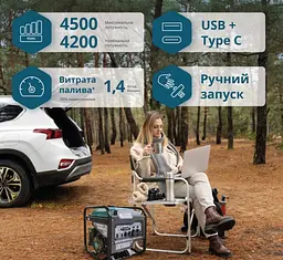 Інверторний генератор Konner&Sohnen 4.2/4.5кВт KS 4500i - мініатюра 10