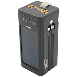 Павербанк Linkage LKP-47 50000 мА·год 22.5W Power Bank із сонячною панеллю, швидкою зарядкою PD/QC 3.0, вбудованими кабелями та LED-світильником Чорний (UFTLKP-47) - мініатюра 2