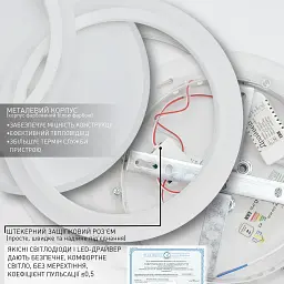Cвітлодіодна люстра MOKA 3R 60 Вт 440x250x70 мм Біла ESLLSE - мініатюра 7