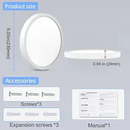Стельовий LED світильник OUILA 18Вт 1600Лм 3000K IP54 ванна кухня коридор тепле світло лампа дім - мініатюра 2