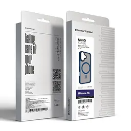 Чехол для Apple iPhone 16, Uniq MagCase, синий, противоударный, панель-накладка с MagSafe, ударопрочный TPU+PC, с магнитом MagSafe, поддержка полноценной беспроводной зарядки, ArmorStandart (ARM79497) - мініатюра 6