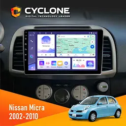 Штатна магнітола Nissan Micra 2002-2010 Cyclone C9-011 4x64, DSP Cyclone (НФ-00008955)
