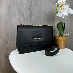 Сумка жіноча через плече чорна маленька крос-боді стильна на ланцюжку - мініатюра 8