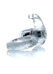 Ерекційне кільце Boss Series Rabbit Vibro Cock Ring 7.5 см прозорий - мініатюра 3