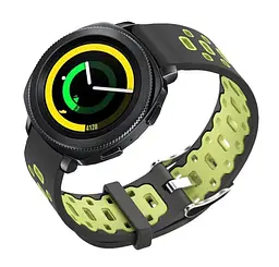 Спортивний ремінець Primo Perfor Classic для годинника Samsung Sport Gear SM-R600 Black Green - мініатюра 2