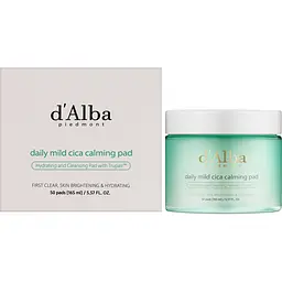 Педи для обличчя D'Alba Daily Mild Cica Calming Pad заспокійливі 50 шт.