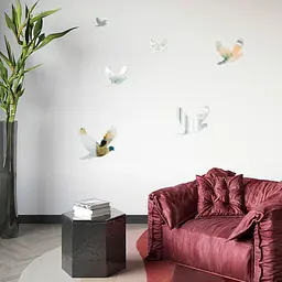 Дзеркальний декор Wall Sticker SW-00002520 акриловий самоклеючий Птахи 6 шт. срібло - мініатюра 6