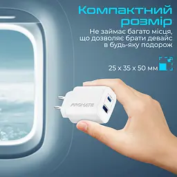 Зарядний пристрій Promate BiPlug-2 Білий - мініатюра 5