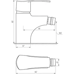 Змішувач для біде Globus Lux QUEENSLAND GLQU-106 - мініатюра 4