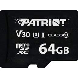Карта пам'яті Patriot VX microSDXC 64 GB Class 10 UHS-I U3 (PSF64GVX31MCX) [173443]