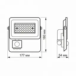 LED прожектор VIDEX F2e 30W 5000K з датчиком руху та освітленості - мініатюра 8