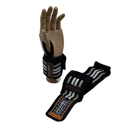 Кистьові бинти Wrist Wraps Power System PS-3500_Grey-Black - мініатюра 4
