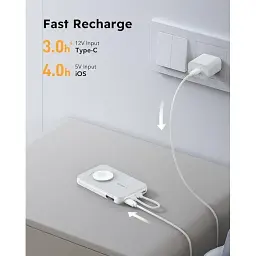 Повербанк VEGER V1171 10000 мАг 20W PD Fast Charging White - мініатюра 3