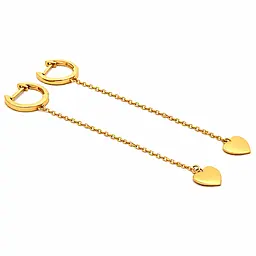 Сережки з жовтого золота Ніжні серця (з40068) - мініатюра 4