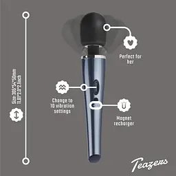 Вібромасажер Teazers Lightning Wand, 32 см (чорний) - мініатюра 10
