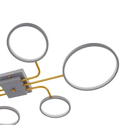 Люстра стельова Brille в зал LED 40W WW+NW+CW GY (BR-01 640C/6) - мініатюра 4