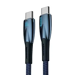 Кабель Baseus Glimmer Series Fast Charging Cable Type-C to Type-C 100W 1m CADH000703 Blue - мініатюра 2