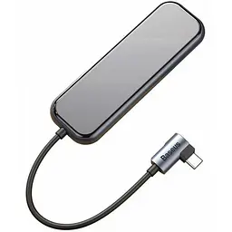 Мультипортовий адаптер USB Хаб Baseus Multi-Functional Type-C Male 4 USB3.0 CAHUB-EZ0G Grey - мініатюра 4