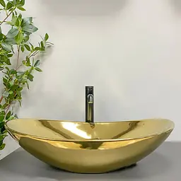 Умивальник VBI Turin gold glossy накладний VBI-011509, Золотий - мініатюра 5