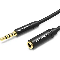 Кабель-подовжувач звуковий Vention 3.5 мм F - 3.5 мм M 0.5 м чорний (BHBBD)