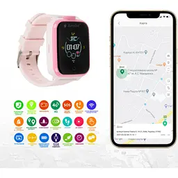 Дитячий смарт-годинник з відеодзвінком AmiGo GO006 GPS 4G WIFI VIDEOCALL Pink Рожеві - мініатюра 7