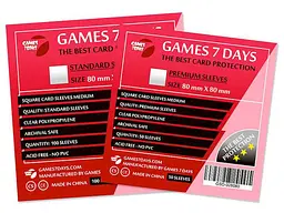 Аксесуар Games 7 Days Протектори для карт Games7Days 80 х 80 мм Square Medium, 50 шт. PREMIUM (GSD-028080) - мініатюра 2