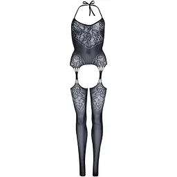 Еротичний бодістокінг Leg Avenue Jacquard net Black, імітація панчіх, відкритий доступ, One Size - мініатюра 6