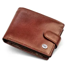 Класичне чоловіче портмоне з натуральної шкіри ST Leather В 102 коричневе 9,5 см