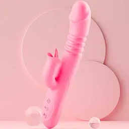Вагінальний вібратор з підігрівом Pretty Love кролик 14 см силіконовий рожевий - мініатюра 3