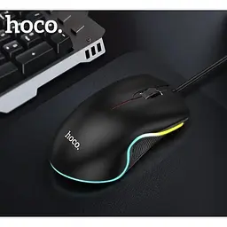Комп'ютерна миша Hoco GM19 провідна оптична USB RGB підсвічування чорна - мініатюра 7