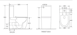 Унітаз-компакт Mixxus Premium Ellipse-0402-R 660x390x855 мм, Rimless MP6468, Білий - мініатюра 2