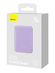 Бездротовий портативний акумулятор - зарядний Baseus Magnetic Mini 20 W 10000 mAh (PPCX110205) фіолетовий - мініатюра 8