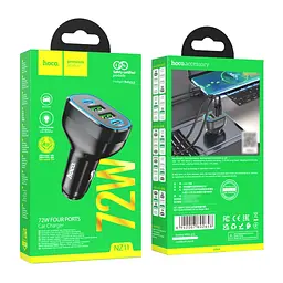 Автомобільний зарядний пристрій Hoco NZ11 2USB/2Type-C PD 72W чорний - мініатюра 8