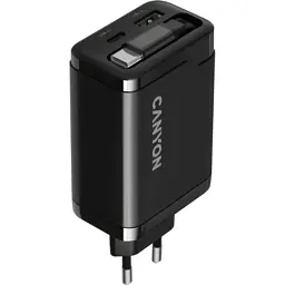 Зарядний пристрій Canyon 1xUSB-C PD65W + 1xUSB QC3.0 + cable USB-C to USB-C black (CNS-CURC65ACB) - мініатюра 3