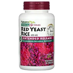 Червоний дріжджовий рис, Red Yeast Rice, Herbal Actives, 600 мг, 60 таблеток Nature's Plus vit0001839