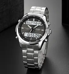 Наручний годинник чоловічий Skmei 2049 Silver White, 2049SIWT (18420) - мініатюра 4