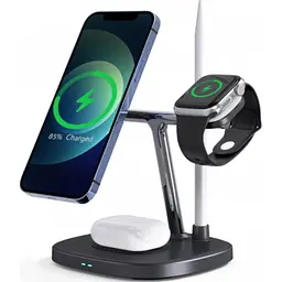 Бездротовий зарядний пристрій Wiwu 4in1 Wireless Charger M8 Black [91677] - мініатюра 3