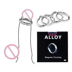 Кільце ерекційне магнітне Alloy з нержавіючої сталі 29-32 мм Сріблясте - мініатюра 3