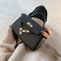 Жіноча сумка через плече крос-боді з екошкіри Lilly P2-14067904A Чорна - мініатюра 4