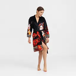 Халат жіночий з плюшевого велюру ексклюзивний Rose 18315 L-XL - мініатюра 2