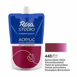 Фарба акрилова Хінакрідон фіолетовий (448) 200 мл ROSA Studio (4823098539575)