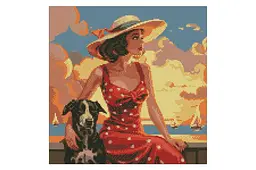 Набор с алмазной мозаикой 40x40 см AMO7693 "Атмосфера моря" Ideyka